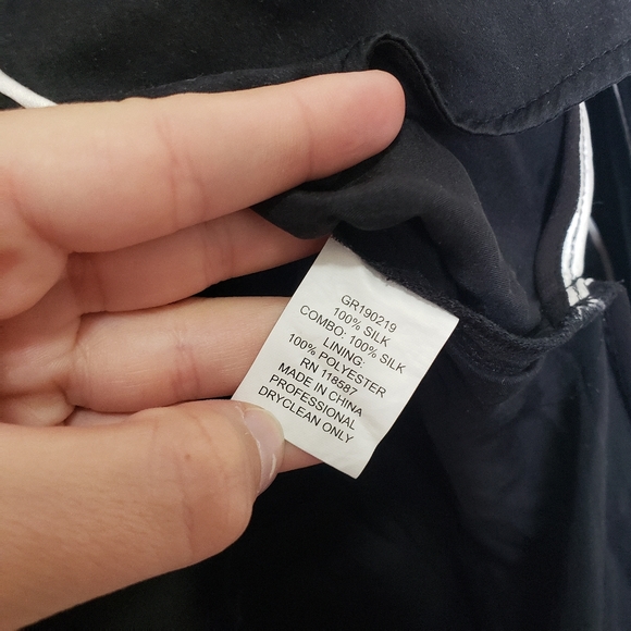 Jason Wu piped silk charmeuse blouse in black xs - Picture 4 of 7